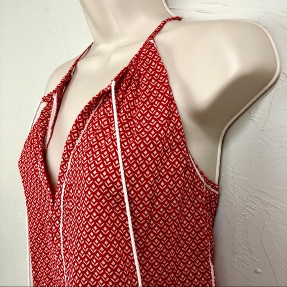 Joe Fresh Red White Boho Style Racerback Top - Picture 3 of 16